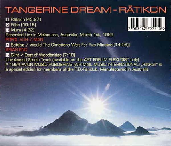 Tangerine dream ratikon backcover